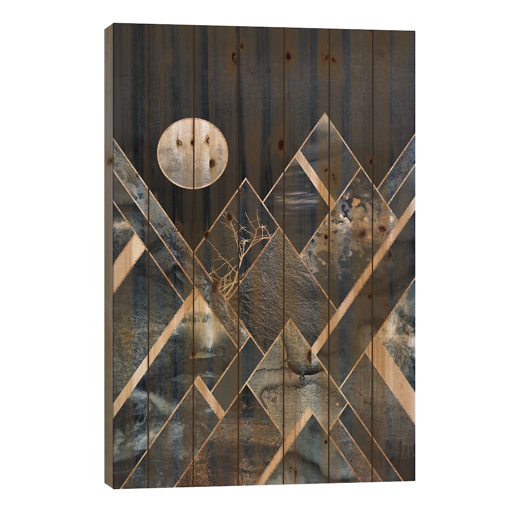 Stormy Mountains Print On Wood by Elisabeth Fredriksson - Multi-Color