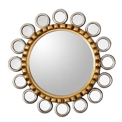 Novica Handmade Dazzling Planets Wood And Aluminum Wall Mirror