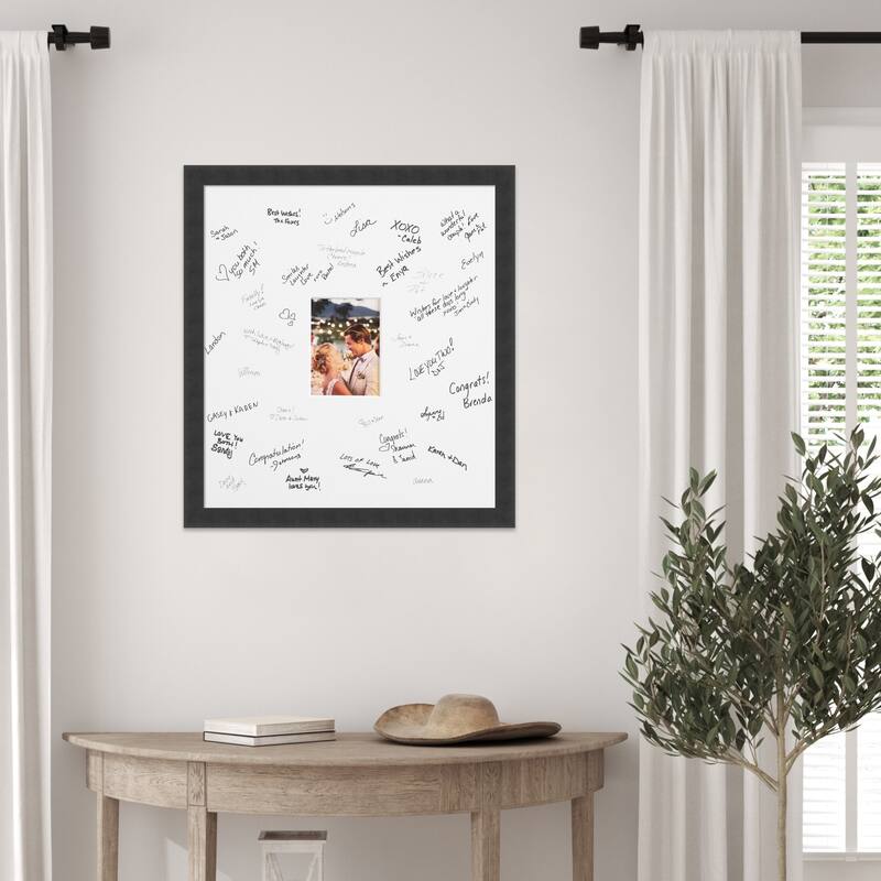 Mezzanotte Signature Mat Picture Frame - Autograph Photo Frame Guest Book Alternative for Weddings, Graduations, or Retirement