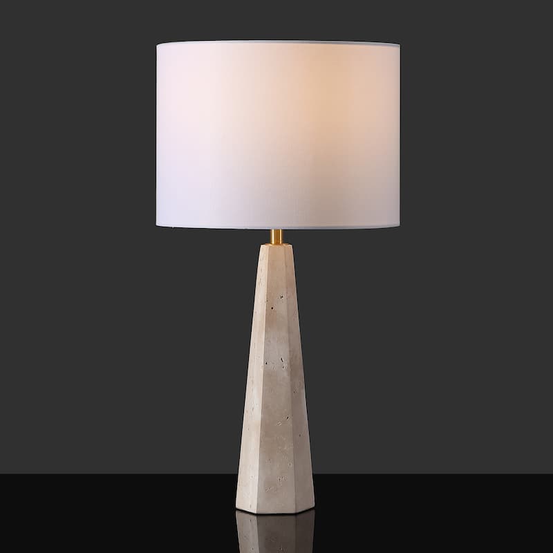 SAFAVIEH Couture Gabryanna Travertine Table Lamp - 14"W x 14"D x 26"H