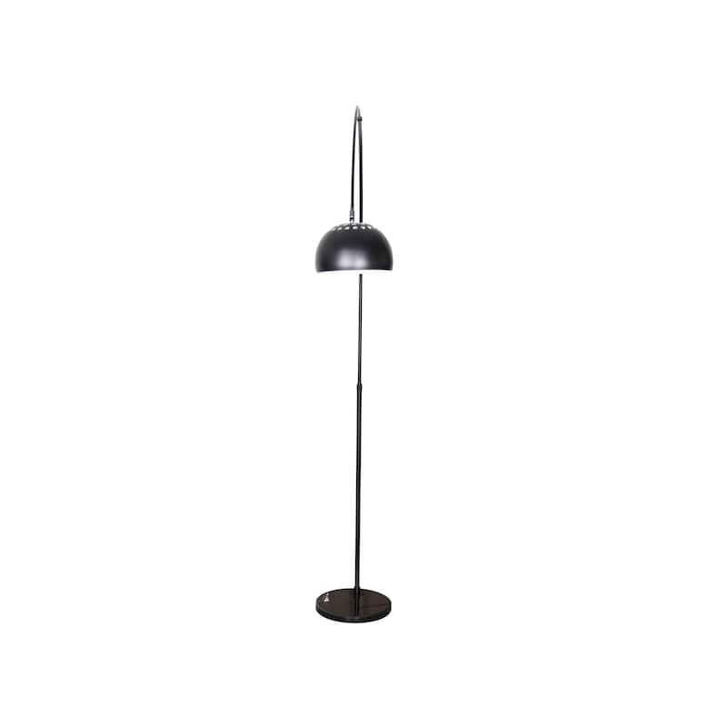 Floor Lamp with Black Marble Base and Metal Lamp Shade Arco Collection - 76"