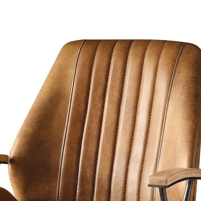 ACME Hamilton Executive Office Chair, Coffee Top Grain Leather