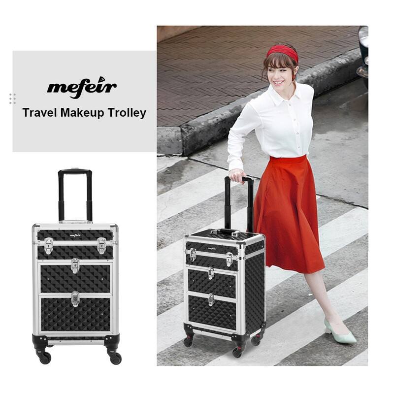 Aluminum Rolling Makeup Train Case - N/A