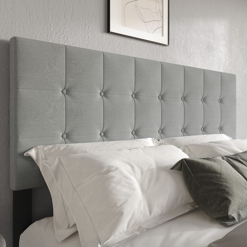 Ida Button-tufted Upholstered Transitional Adjustable Headboard