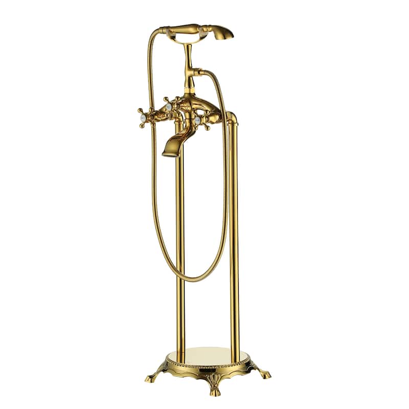 CASAINC 2-Function Free Standing Bathtub Faucet with 360 Degree Swivel Spout