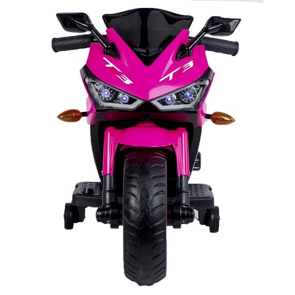 slide 2 of 58, 12V Ride-On Motorcycle with LED Wheels & Bluetooth Pink