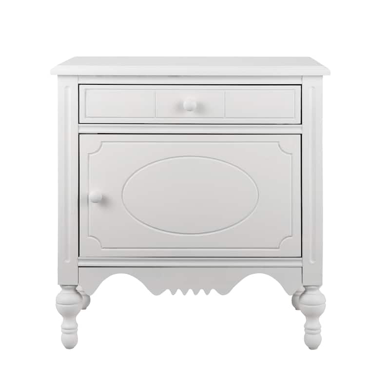 Christopher Knight Home - Marwood Carved Wood Nightstand with Soft-Close Slides and Gourd Legs