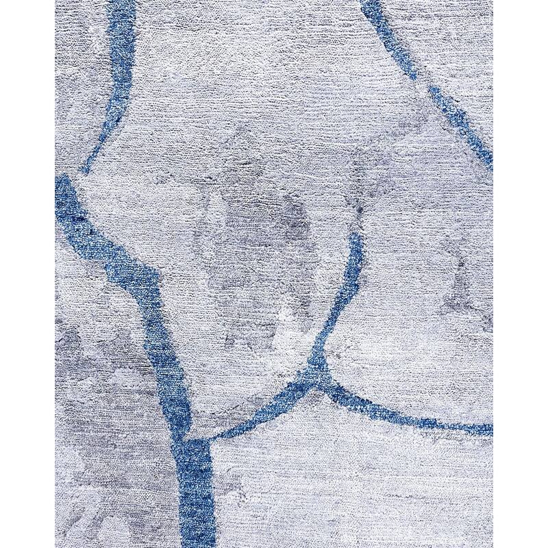 Modern One-of-a-Kind Hand-Knotted Area Rug, Gray - 9' 1" x 12' 1"