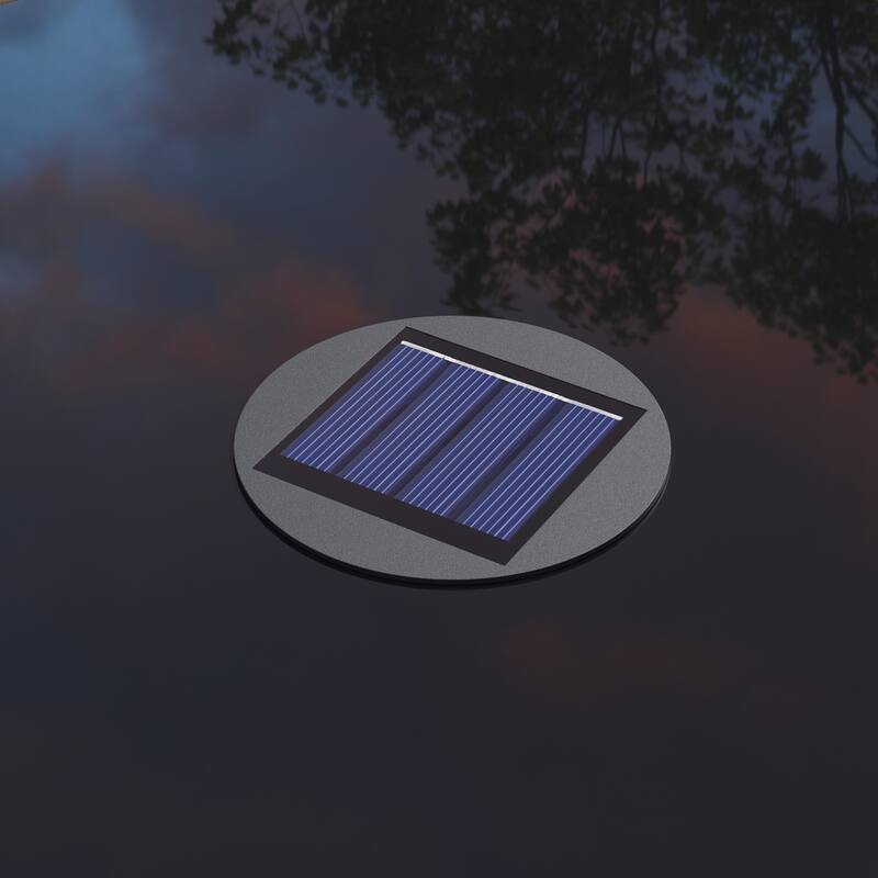 Topped Rattan End Table,Glass Top & Solar Ambient Light,Ideal for Outdoor Bar & Restaurant Ambiance