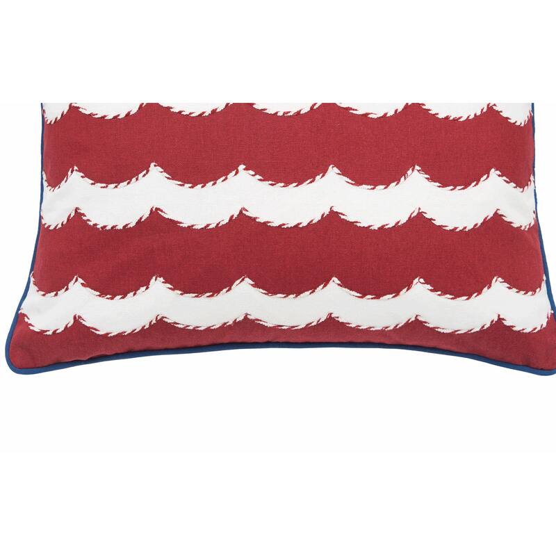 Red, White and Waves Pillow
