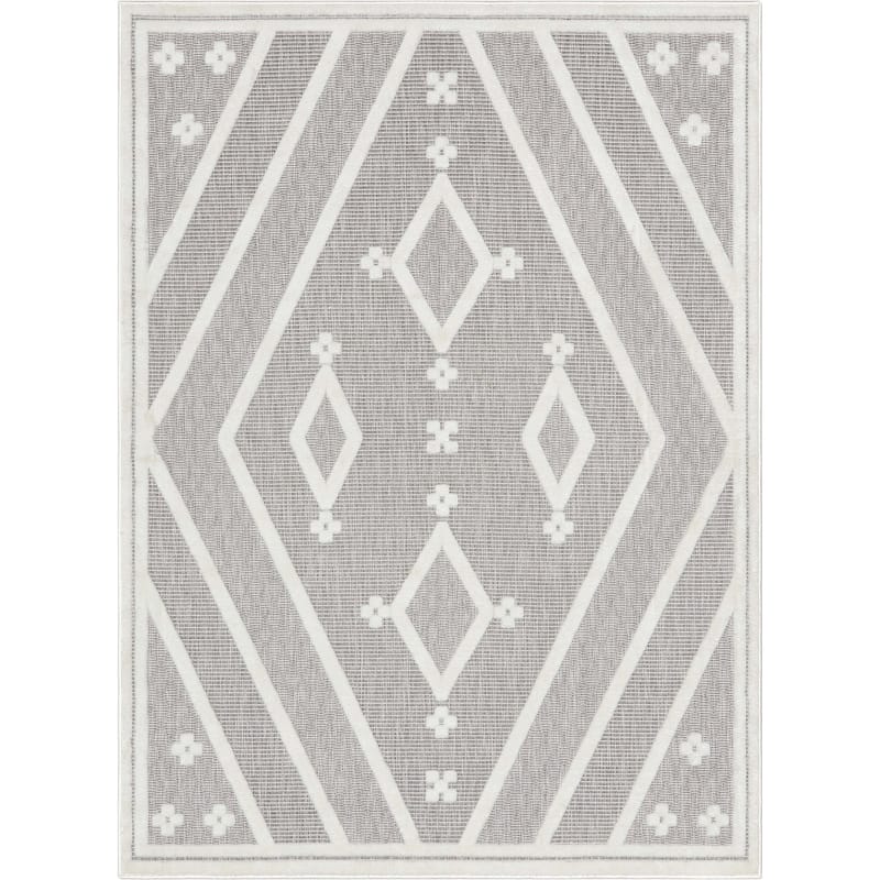 Well Woven Sila Mali Moroccan Tribal Indoor Outdoor Area Rug - 7'10" x 10'6" - Grey