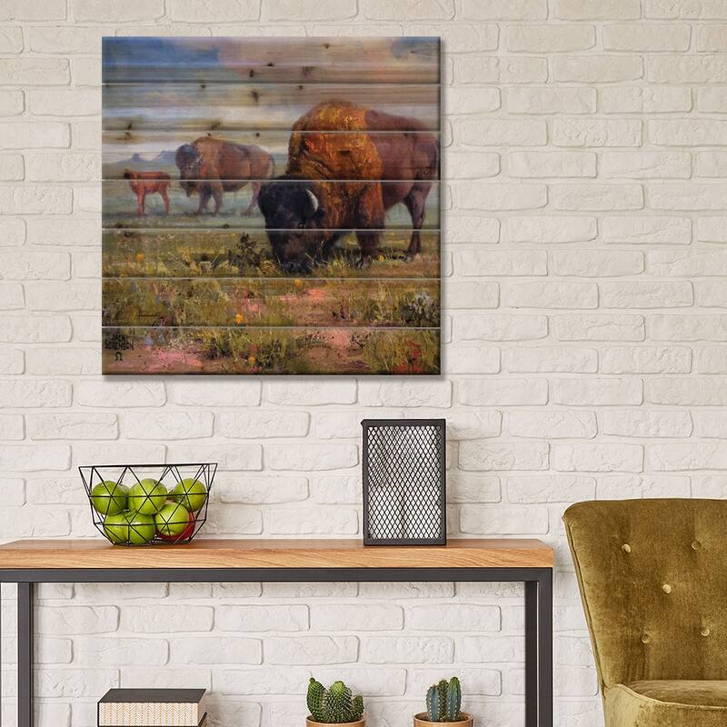 Family Outing Print On Wood by Jack Sorenson - Multi-Color