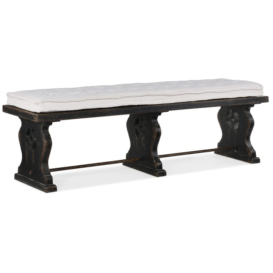 Hooker Furniture Ciao Bella 72" Vintage Bench with Harp Shaped Legs