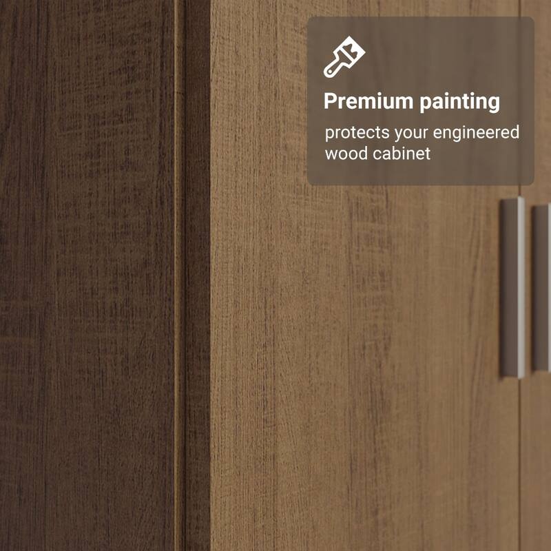 Madesa 4 Doors Wardrobe Storage Cabinet with Ample Shelves 63"L