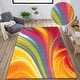 preview thumbnail 17 of 18, World Rug Gallery Modern Contemporary Waves Multicolored Non-slip Non-skid Area Rug