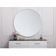 preview thumbnail 186 of 186, Carson Carrington Labbemala Metal Frame Round Mirror 48" Diameter - White