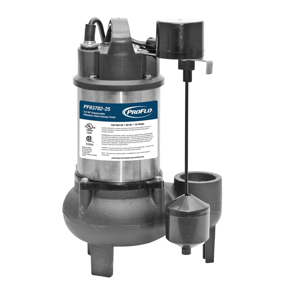 PROFLO PF9378225 1/2 HP Stainless / Cast Iron Sewage Pump