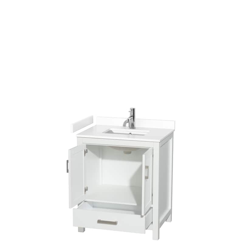 Sheffield Single Bathroom Vanity Set, Cultured Top, No Mirror