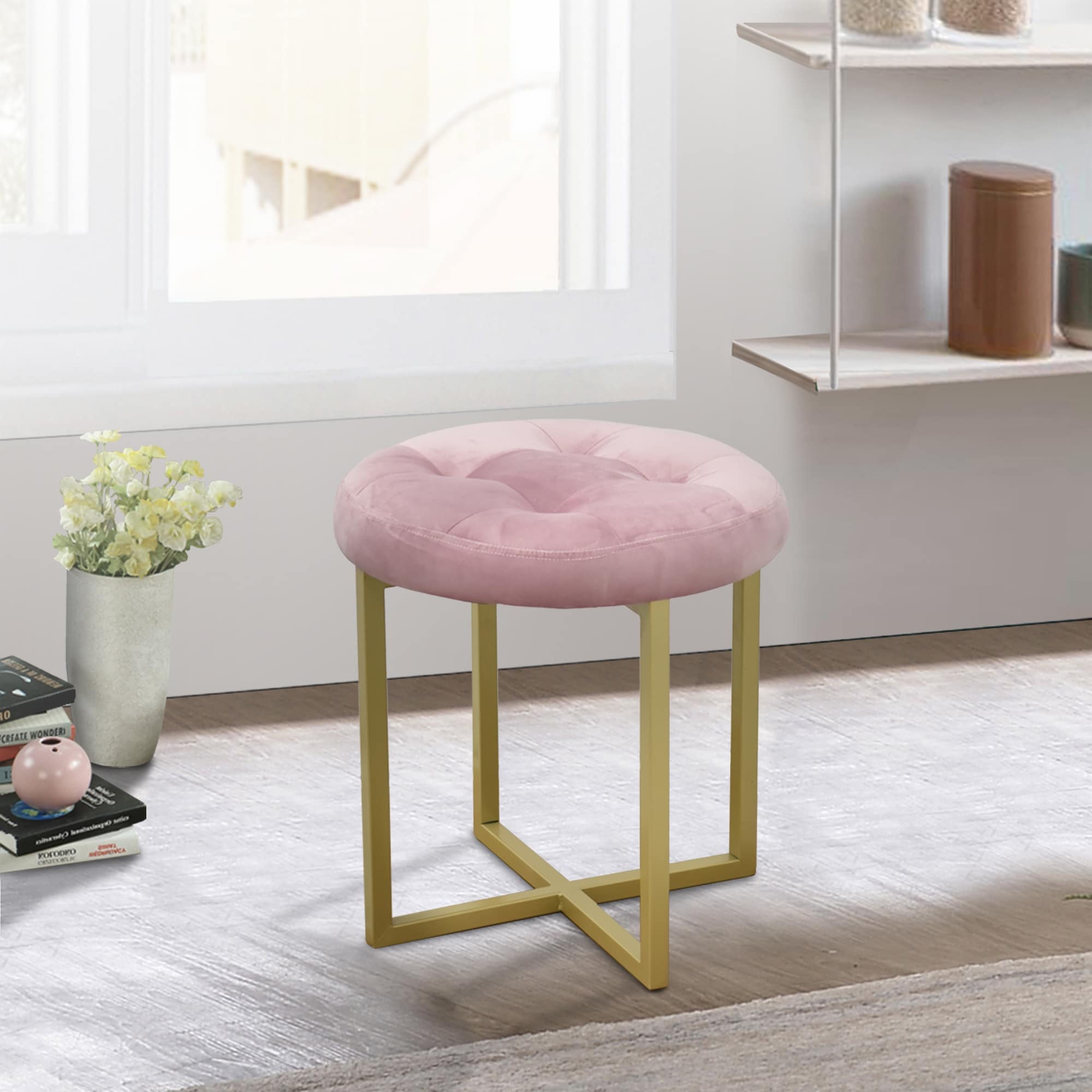 Pink faux sales leather chair