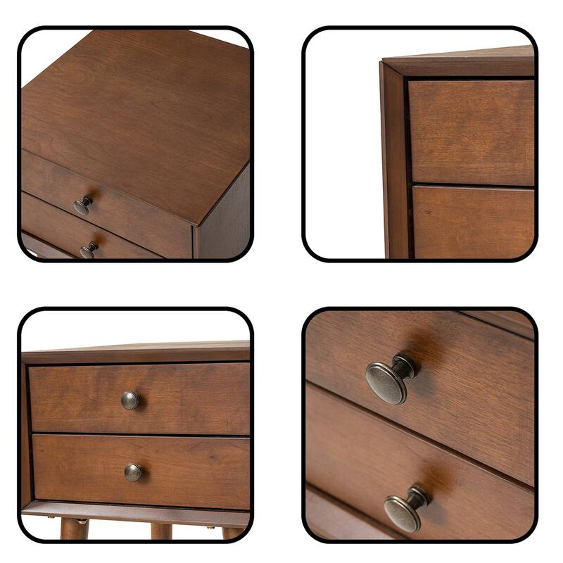 Nightstand with 2-Drawers, Small Side End Table with Storage