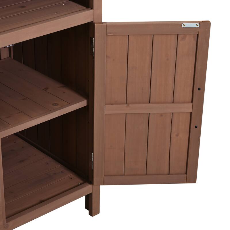 Roomfitters Outdoor Garden Potting Bench with Storage Hutch, Potting Table with Drawers and Cabinets, Shelves