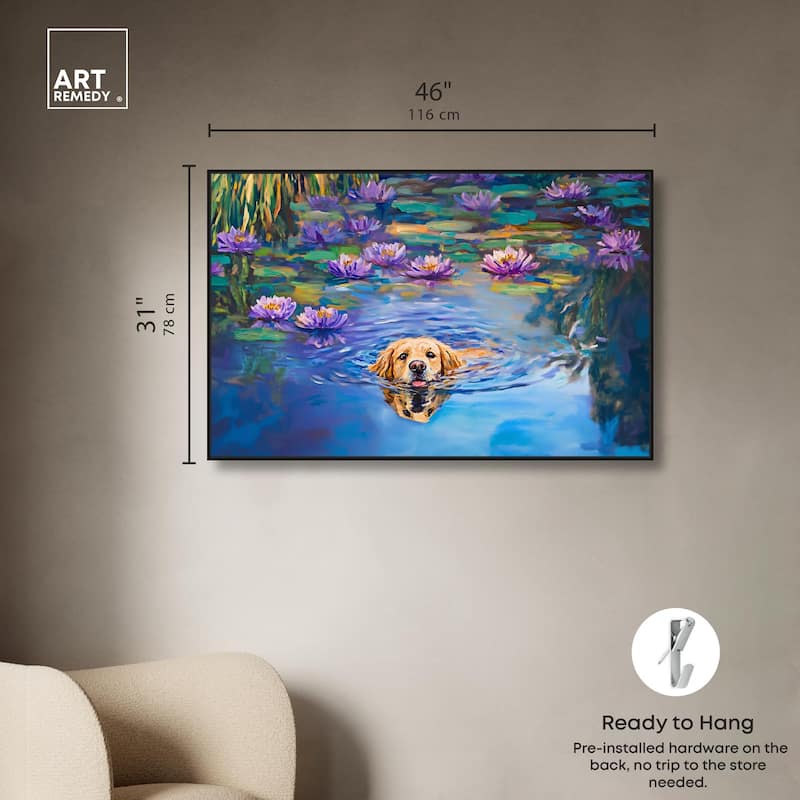 Watery Wag I Canvas by Art Remedy