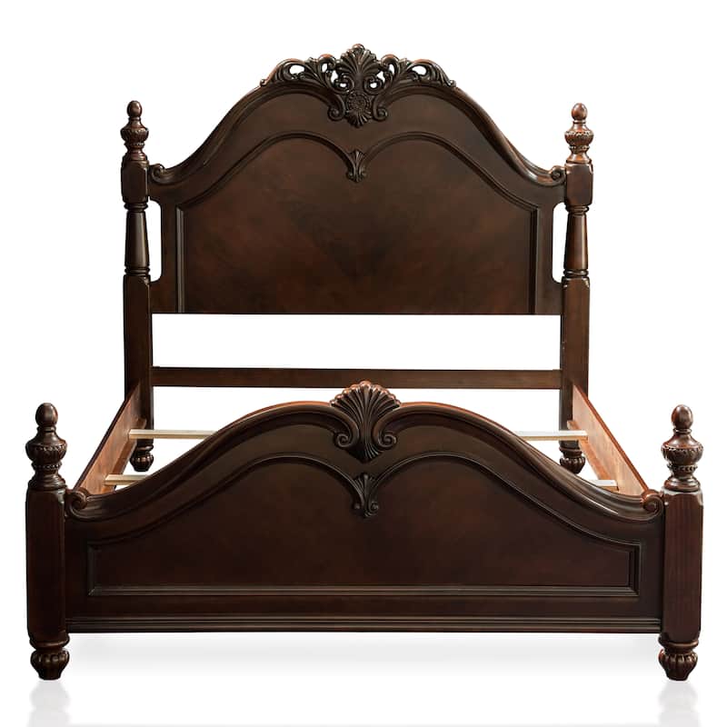 Diva Traditional Cherry Solid Wood 3-Piece Poster Bedroom Set by Furniture of America