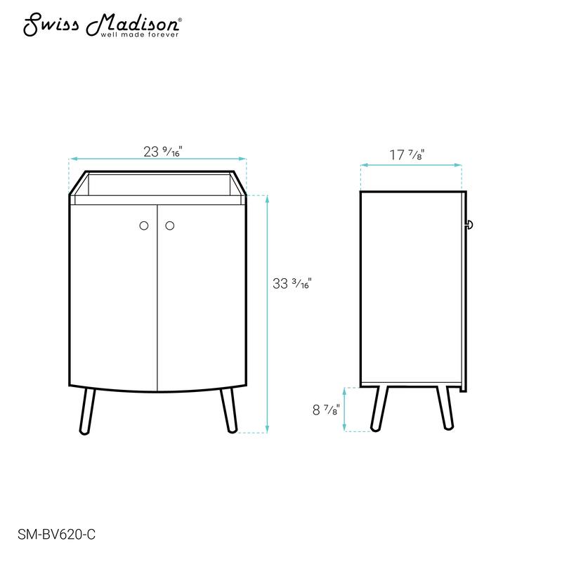 Manoir 24 Bathroom Vanity In White Cabinet Only