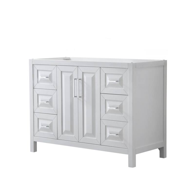 Wyndham Collection Daria 47" Single Free Standing Vanity Cabinet Only - White / Polished Chrome Hardware