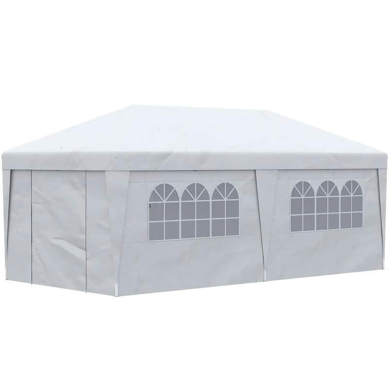 10' x 19.5' Pop Up Canopy Tent Height Adjustable, Leg Weight Bags, Bag