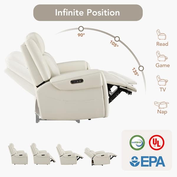 dimension image slide 4 of 14, Leo Power Wall Hugger Reclining Sofa with Multi-Function Console