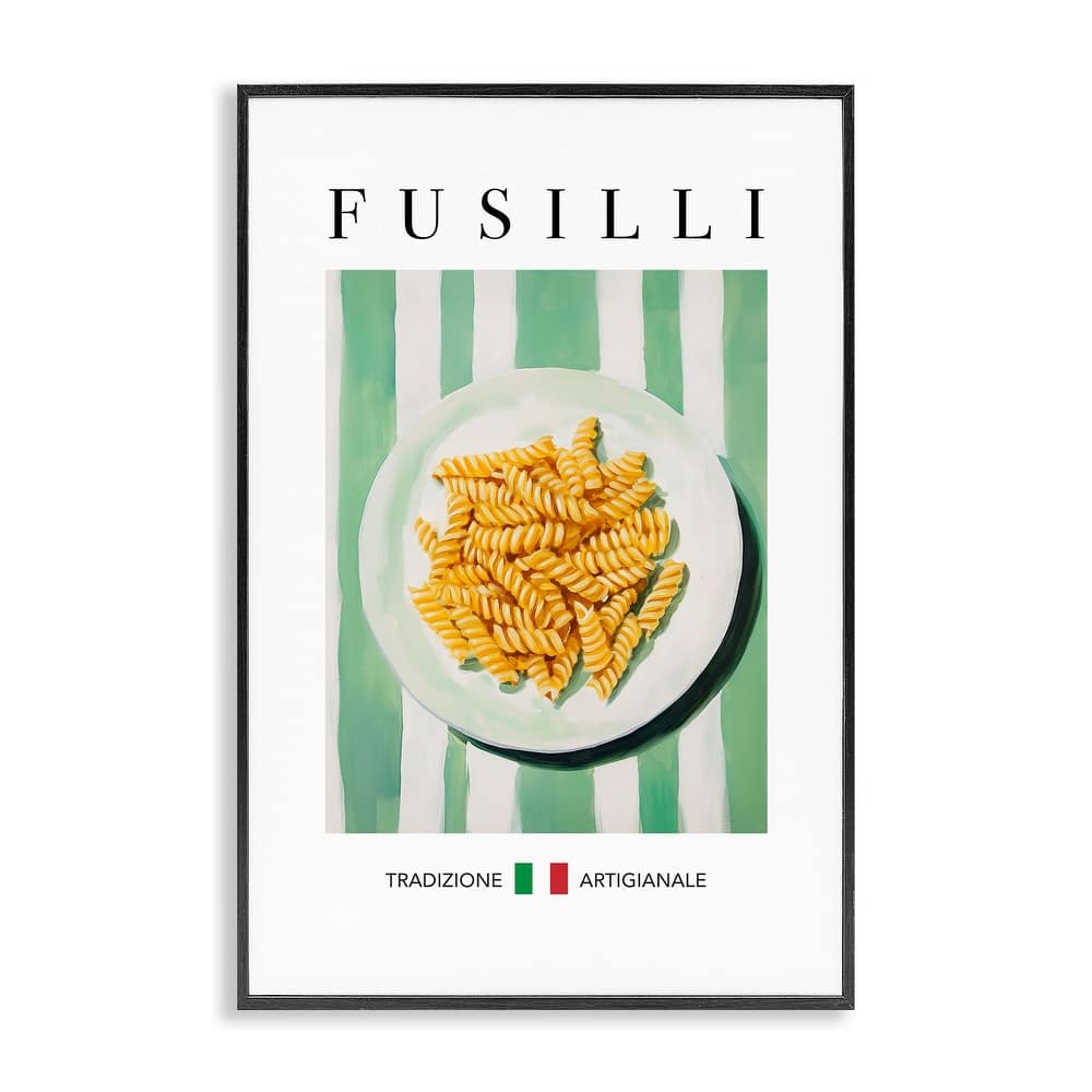 Stupell Traditional Fusilli Pasta Framed Giclee Art Design By Andreas Magnusson