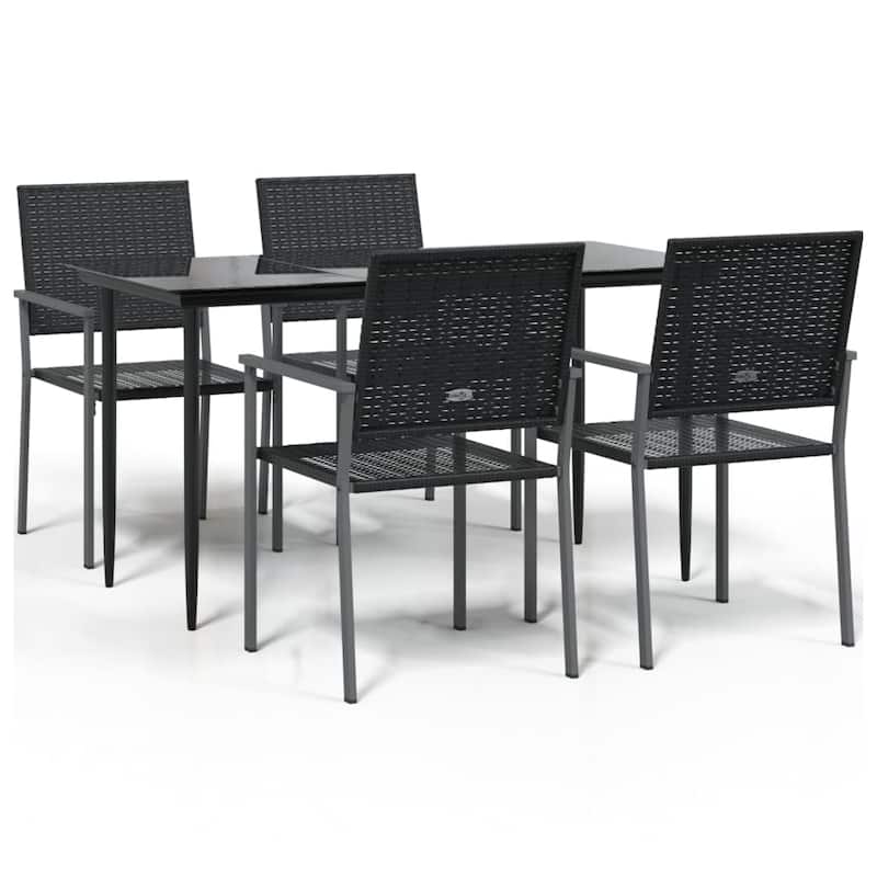 vidaXL 3/5/7/9 Piece Patio Dining Set with Cushions Poly Rattan and Steel