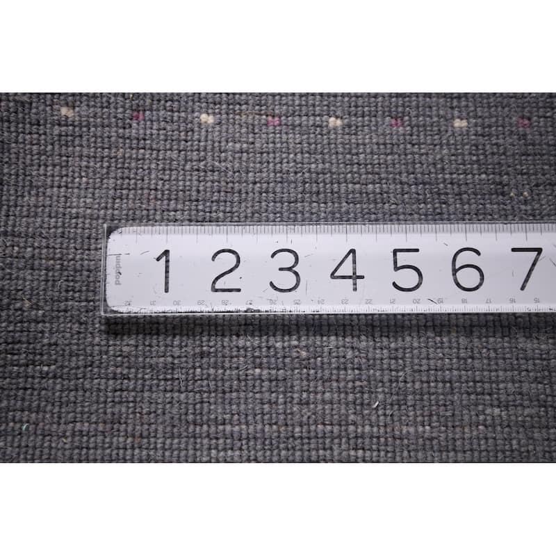 Gray Gabbeh Indian Area Rug Hand-Knotted Wool Carpet - 6'8"x 10'1"