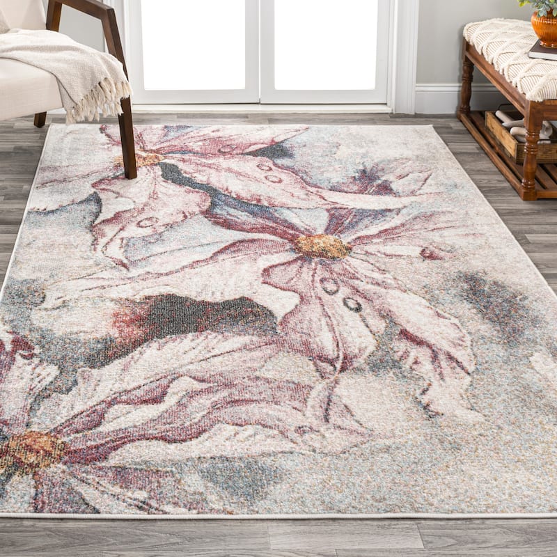 JONATHAN Y Balansat Modern Abstract Muted Flowers Area Rug