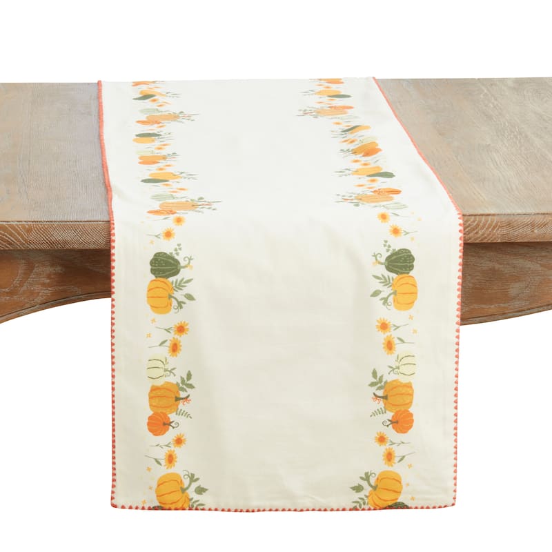 Fall Pumpkins Table Runner - 16"x72" - Orange - 16"x72"