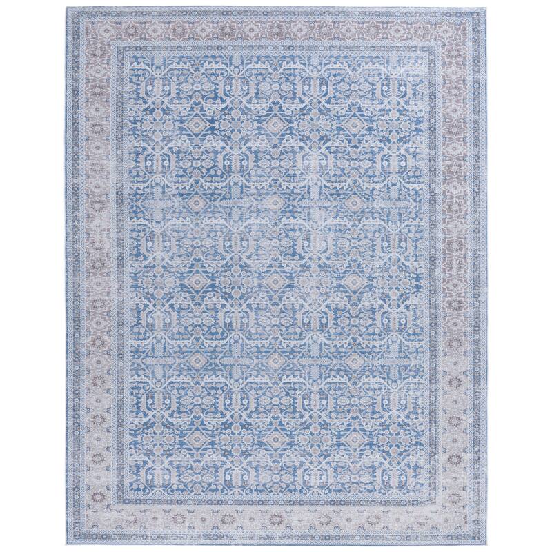 SAFAVIEH Tucson Machine Washable Slip Resistant Nelja Oriental Rug - 8' x 10' - Blue/Rust