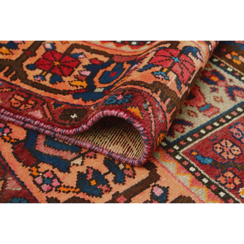 Fine Vintage Bakhtiari Annika Orange/Burgundy Rug - 5'4" x 8'11"