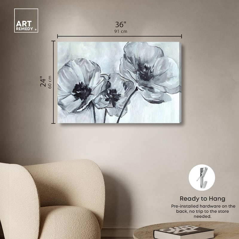 Flower Impressions Canvas by Art Remedy, Gallery Wrapped