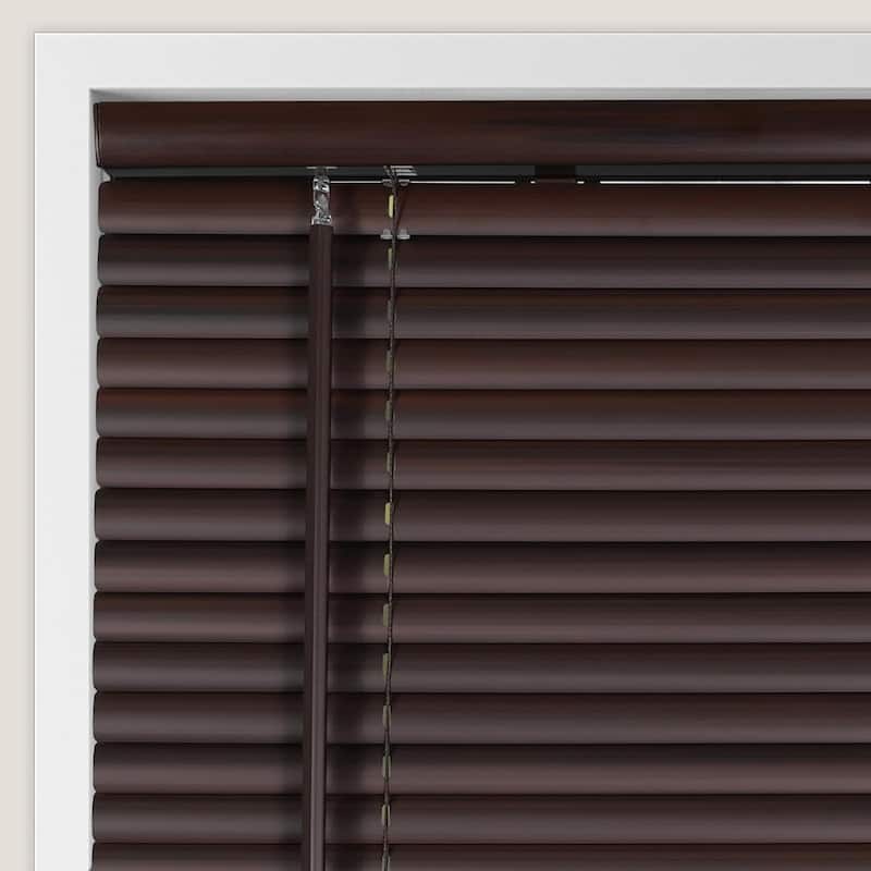 Calyx Interiors Mahogany Cordless 1-Inch Vinyl Room Darkening Mini Blind