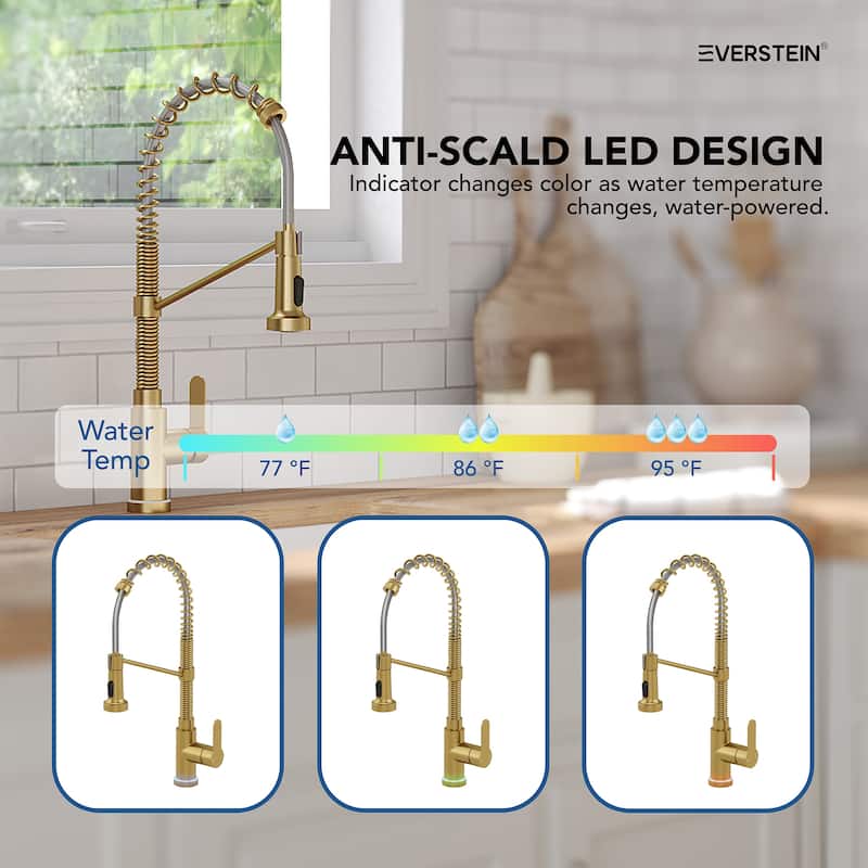 Kitchen Sink Faucet with Pulldown Sprayer Single Handle Spring Pulldown Kitchen Faucet