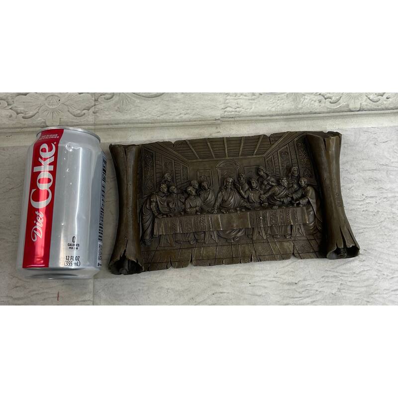 Stunning Bas Relief Da Vincis Masterpiece Last Supper Bronze Sculpture Wall Art