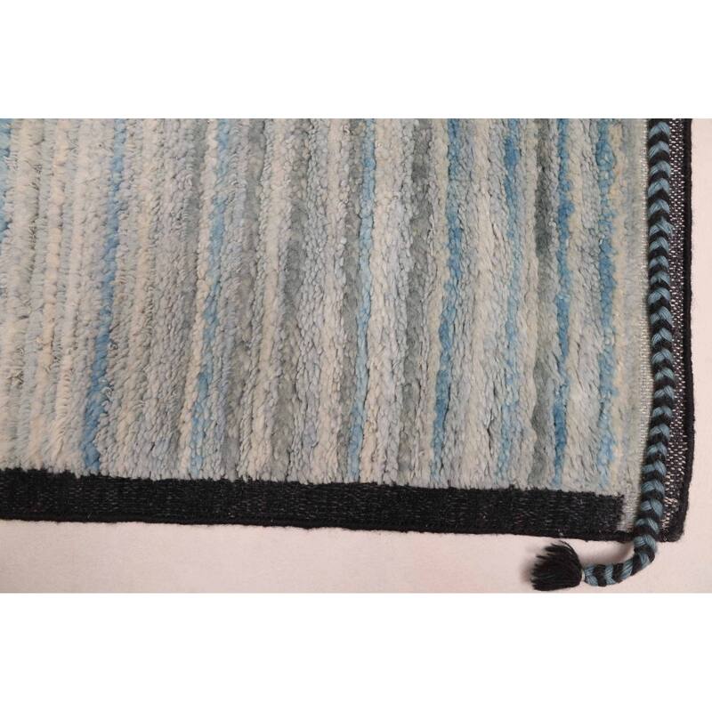 ECARPETGALLERY Hand-knotted Pak Finest Marrakesh Light Blue Wool Rug - 9'4 x 12'1