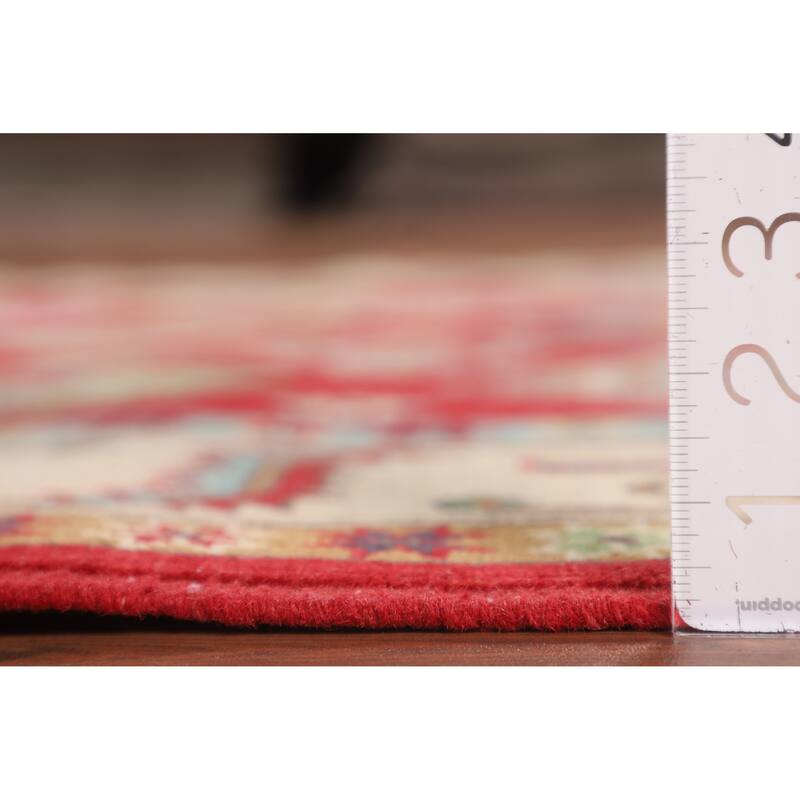 Kazak Oriental Rug Hand-Knotted Bedroom Red Wool Carpet - 5'0" x 6'7"