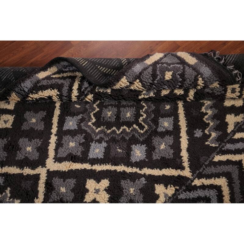 Geometric Moroccan Oriental Area Rug Handmade Wool Carpet - 4'11" x 8'2"