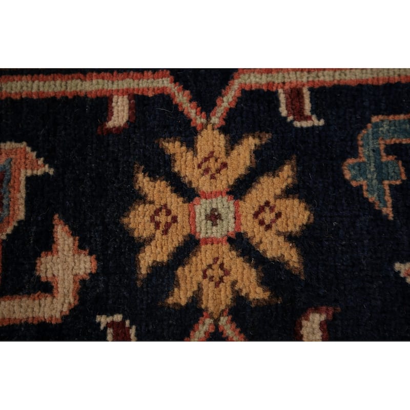 Vegetable Dye Orange Heriz Oriental Area Rug Handmade Wool Carpet - 8'11" x 11'4"
