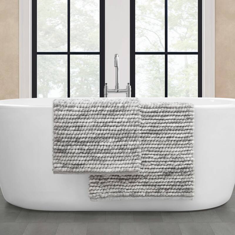 French Connection Space Dye Chunky Chenille Bath Rugs