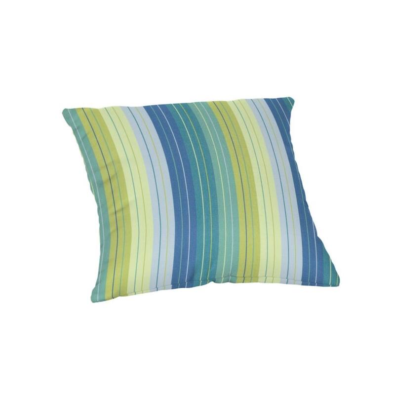 Sunbrella 16-inch Square Striped Outdoor Throw Pillow - Seville Seaside
