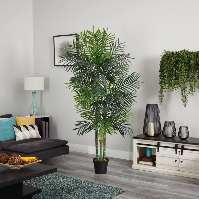 Artificial Palm Tree - 75" Indoor Tropical Tree Decor - Lush Green Foliage for Home & Office