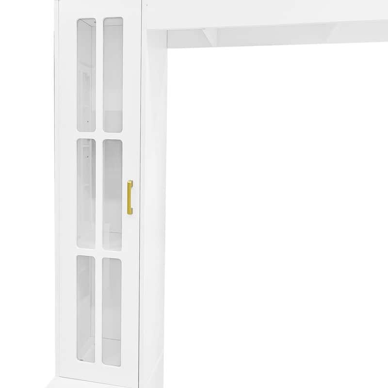 98.4" Wall Unit Entertainment Center with Bookshelves for TVs up to 80", Modern TV Stand Media Console with Cabinets